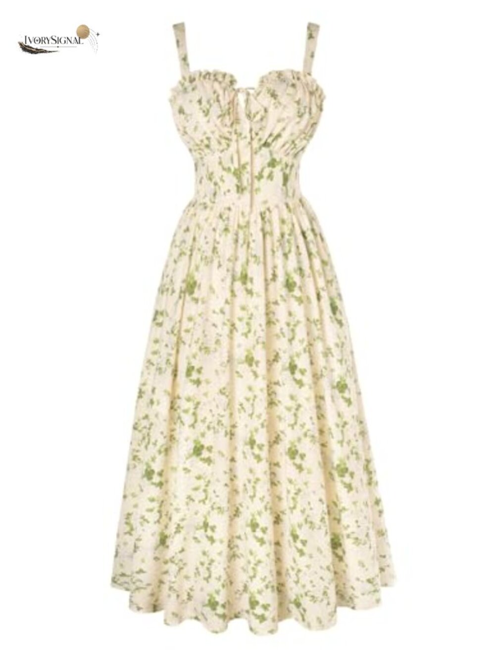 Floral Corset Maxi Dress Square Neck A-Line Adjustable Straps